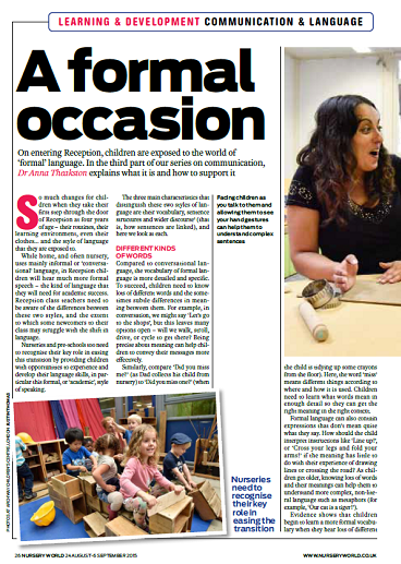 nursery world magazine communication language series lucid magazine article