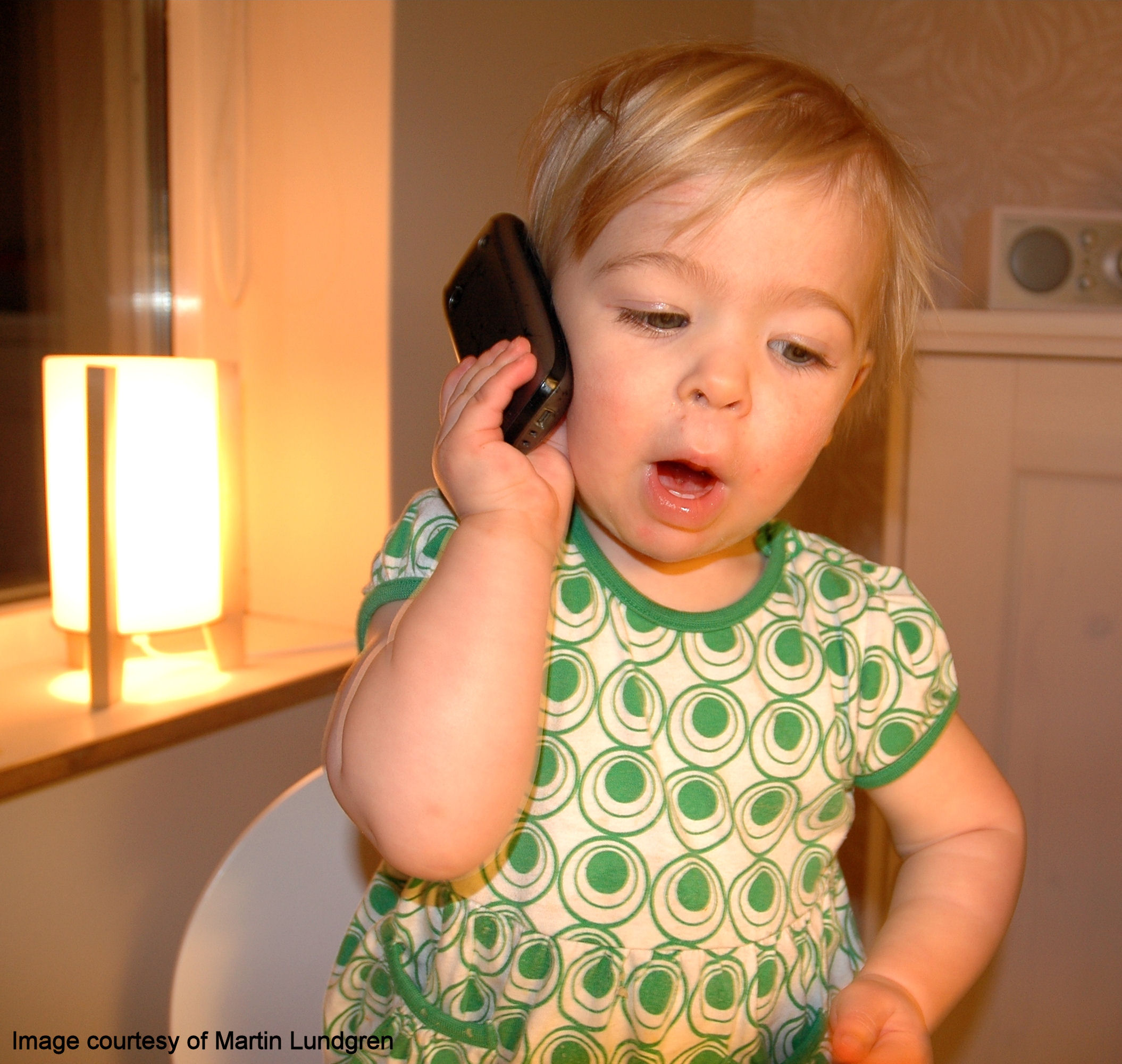 15 month old girl on the phone